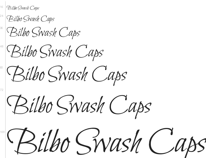 font "Bilbo Swash Caps" by